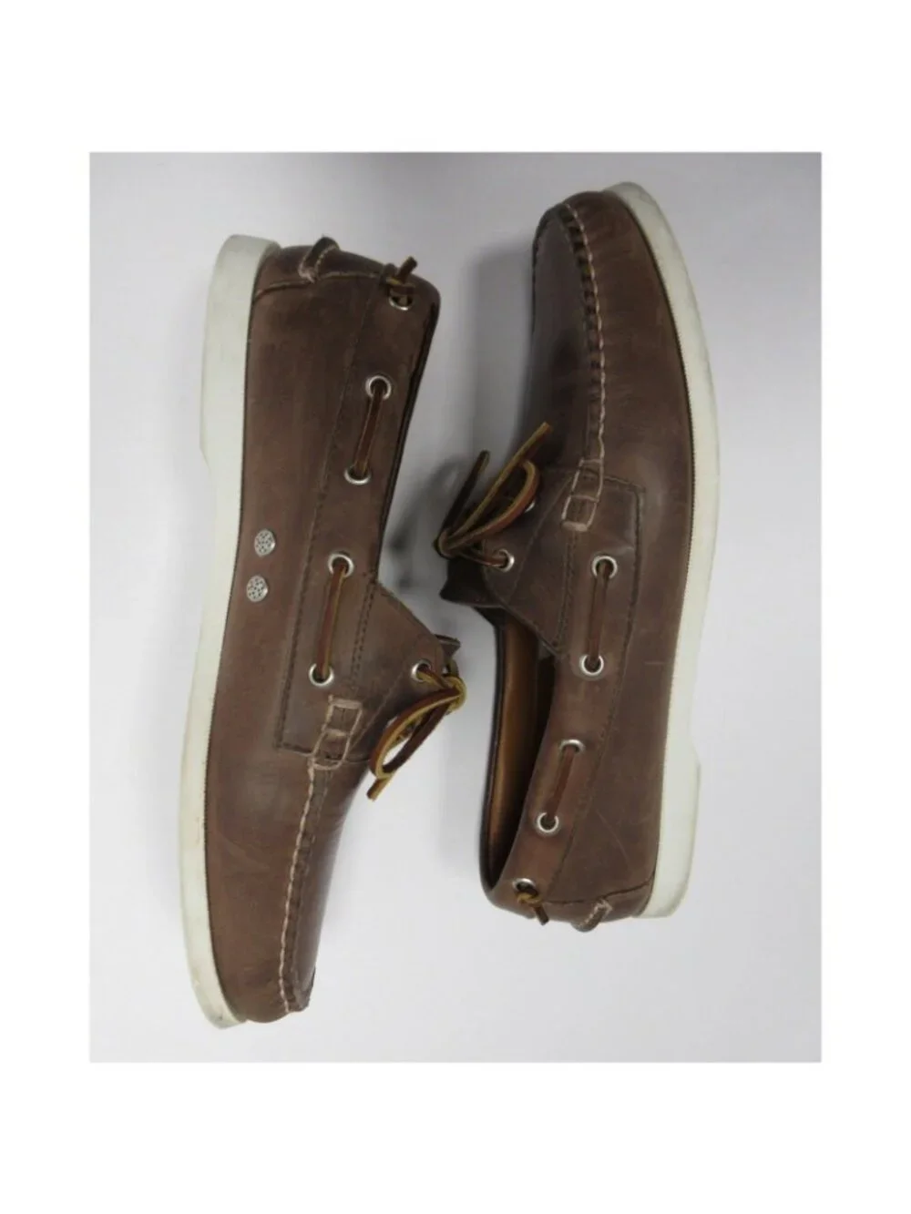 Ralph Lauren Boat Shoes 11 D Telford II Calf Leather Lace Up USA Made*